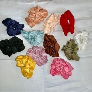 12 Satin Scrunchies